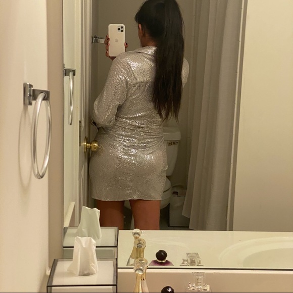 Zara NWT SPARKLY KNOTTED DRESS - Picture 2 of 5